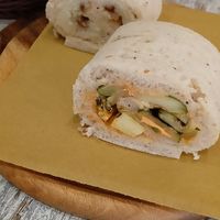 Tramezzino with zucchini and tabasco and tramezzino with potatoes and almonds at Oasis Cafè in Treviso