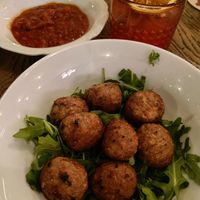 Vegan balls as a starter at Bavet - Nationalestraat in Antwerpen
