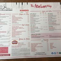 Menu at The Italian Way in Hastings