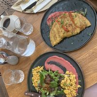 Scrambled tofu & vegan omelette   at Zina's Eatery in Vienna