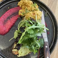 Scrambled tofu avocado toast  at Zina's Eatery in Vienna