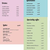 Evening menu at Lilo Cafe in Barcelona