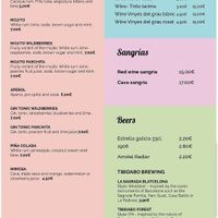 Evening menu at Lilo Cafe in Barcelona