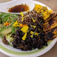 Black bean poke bowl at Lilo Cafe in Barcelona