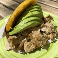 Vegan heura arepa!!!   at Lilo Cafe in Barcelona