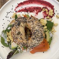 Vegan Mr. Bagel   at Lilo Cafe in Barcelona