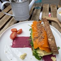 Vegan Mister Bagel  at Lilo Cafe in Barcelona