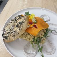 Vegan mister bagel  at Lilo Cafe in Barcelona