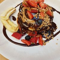 Chocopancakes at Lilo Cafe in Barcelona