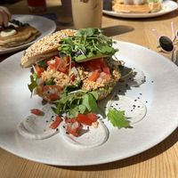 Bagel with tofu   at Lilo Cafe in Barcelona