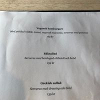 Menu at Petters in Byxelkrok