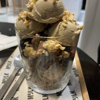 Salted caramel ice cream cake  at MYLK in Doha