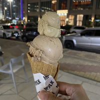 Very creamy ice cream and super crunchy waffle cone. The pistachio ice cream was amazing.   at MYLK in Doha