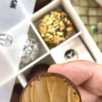 Hazelnut pralines and chocolate truffles at MYLK in Doha