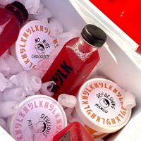 Ice cream tubs and cold drinks at MYLK in Doha