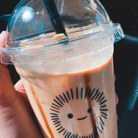 Salted caramel latte at MYLK in Doha