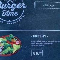 Vegan salad at Burger Time in Ljubljana