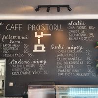 Menu as of August 2020 at Cafe Prostoru_ in Decin