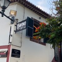 Watch out for this sign next to the pizzeria. Stairs are outside.  at Gavino Restaurante Bar in Funchal