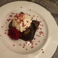 vegan brownies with ice cream  at Gavino Restaurante Bar in Funchal