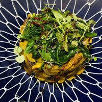Sweet potato burger, mushrooms, spinach garlic, truffle oil - delicious! at Gavino Restaurante Bar in Funchal