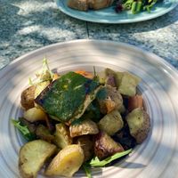 Vegan roast vegetable hash.  at As Nature Intended Cafe in Fyshwick