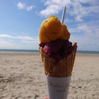 Two scoops for 3,90€ at Hedgard Maître Artisan Glacier in Pornichet