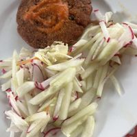 Salad and soya pate.  at Ananda in Managua