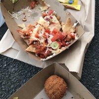 Almost to late 😅 big nachos and bitterballen yum!!!! at Cafe Goos in Hoorn