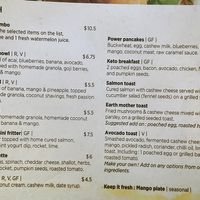 Brunch (V means vegan)  at Backyard Cafe - Street 240 in Phnom Penh