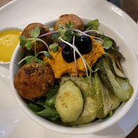 Mediterranean falafel bowl, $7 (plus 10% tax)  at Backyard Cafe - Street 240 in Phnom Penh