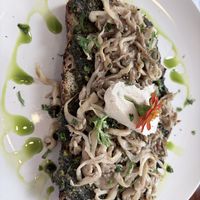 Mushroom with pesto toastted  at Backyard Cafe - Street 240 in Phnom Penh