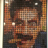Wall art: Groucho made from donuts! at Dough Doughnuts - Flatiron in New York City
