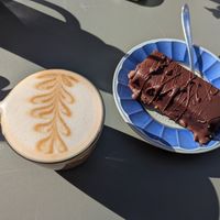 Twix with tiny coffee at Penny Lane Cafe in Aalborg