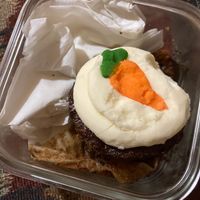 Carrot cake is a favorite and such a treat as a vegan. at City Cakes and Cafe in Salt Lake City