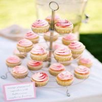 Orange poppyseed cupcakes with buttercream raspberry frosting at City Cakes and Cafe in Salt Lake City