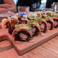 Salmon sushi at Vegan Sushi Bar - Downtown in Amsterdam