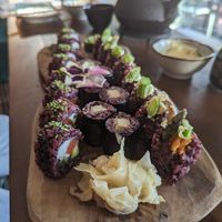Tuna, tofu, mushroom (l left to right) at Vegan Sushi Bar - Downtown in Amsterdam