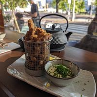 Fried chicken (maitake tempura) at Vegan Sushi Bar - Downtown in Amsterdam