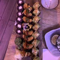 Miso glazed Tofu, Shrimpless crunch & sweet Avocado (left to right)  at Vegan Sushi Bar - Downtown in Amsterdam