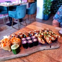 Selection of sushis at Vegan Sushi Bar - Downtown in Amsterdam