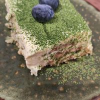Matcha tiramisu at Vegan Sushi Bar - Downtown in Amsterdam
