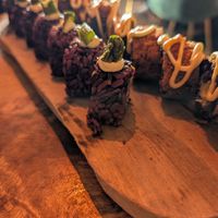 Crispy and mushroom rolls at Vegan Sushi Bar - Downtown in Amsterdam