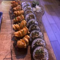 Shrimpless tempura and pulled beef   at Vegan Sushi Bar - Downtown in Amsterdam