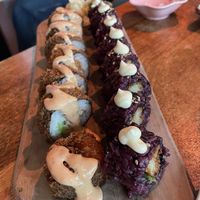 Chipotle shrimp and mighty mushroom rolls  at Vegan Sushi Bar - Downtown in Amsterdam