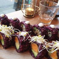 Sweet Rolls and Mushroom Rolls. at Vegan Sushi Bar - Downtown in Amsterdam
