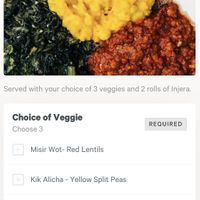 Menu   at Konjo Ethiopian Food in Edgewater