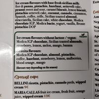 Vegan Ice Cream and Granita options at Comis Ice Cafe in Catania