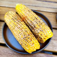 Charred sweet corn at Los Dos Hombres in The Entrance