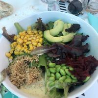 Vegan salad (tofu is missing as it was being fried here) at Café Fino in Carvoeiro